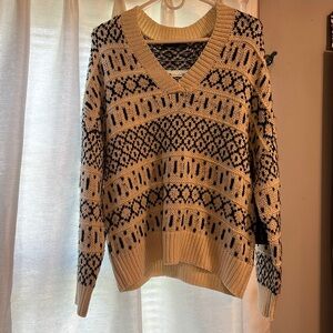 Black and white knit sweater